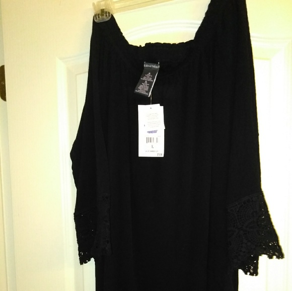 Nwt Womens Chelsea /& Theodore Gauze Summer Top White Blouse Off Shoulder 2XL L